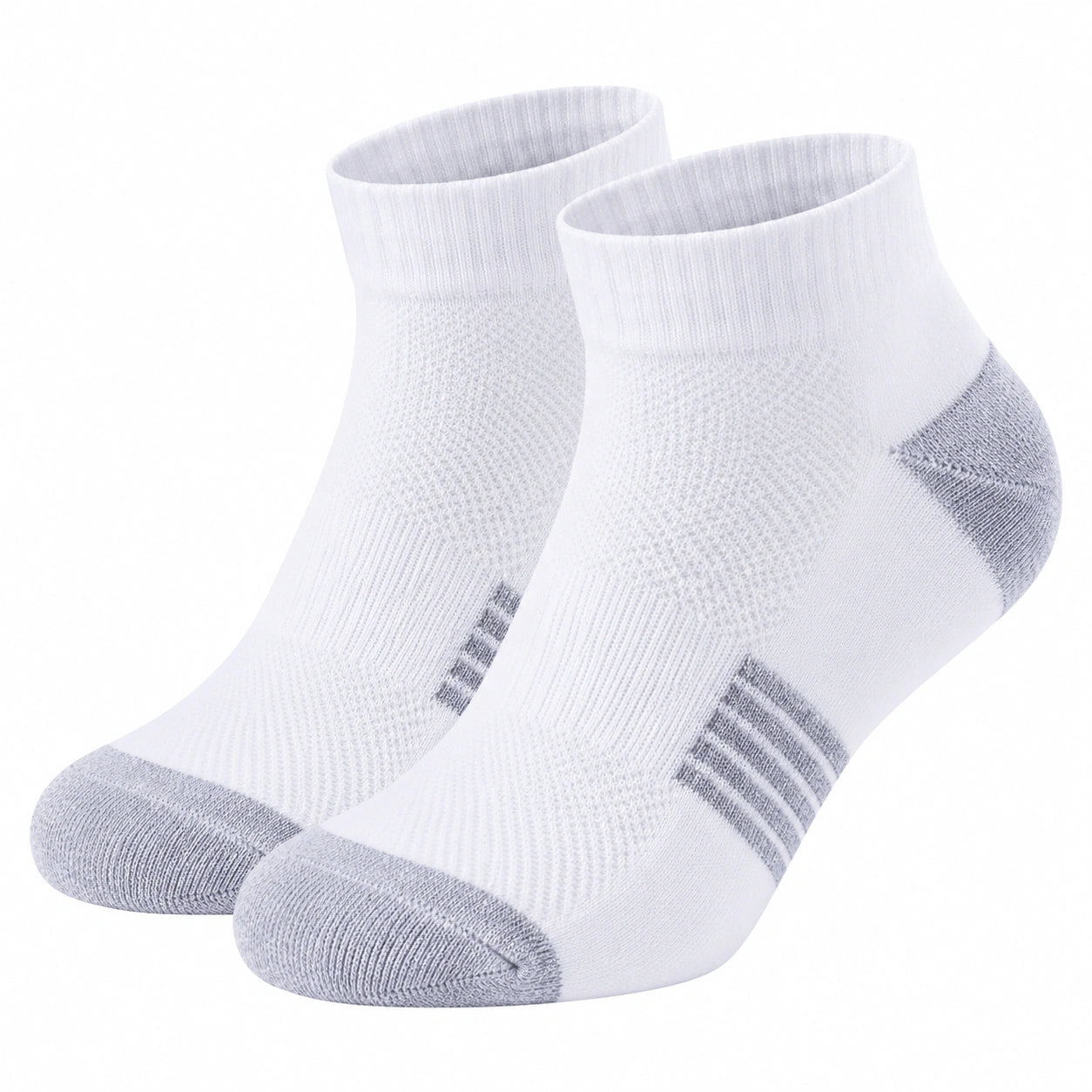 Chaussettes de Sport Courtes Respirantes pour Adultes Blanc et Gris
