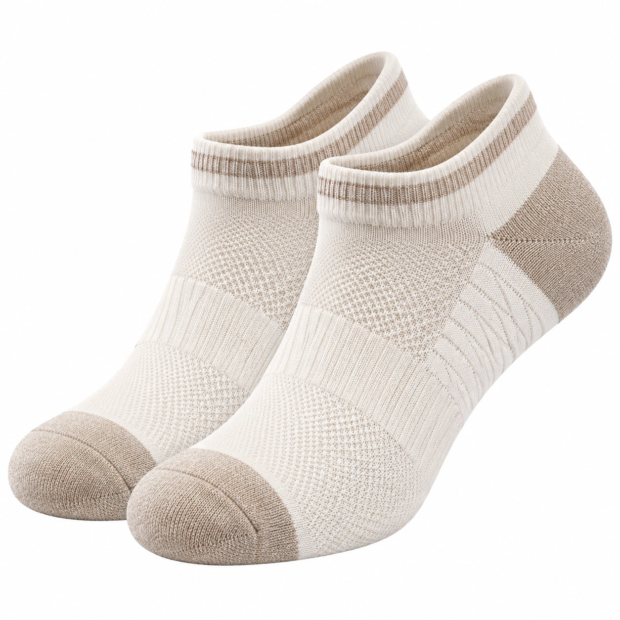 Chaussettes courtes respirantes pour unisexe - Beige/Crème