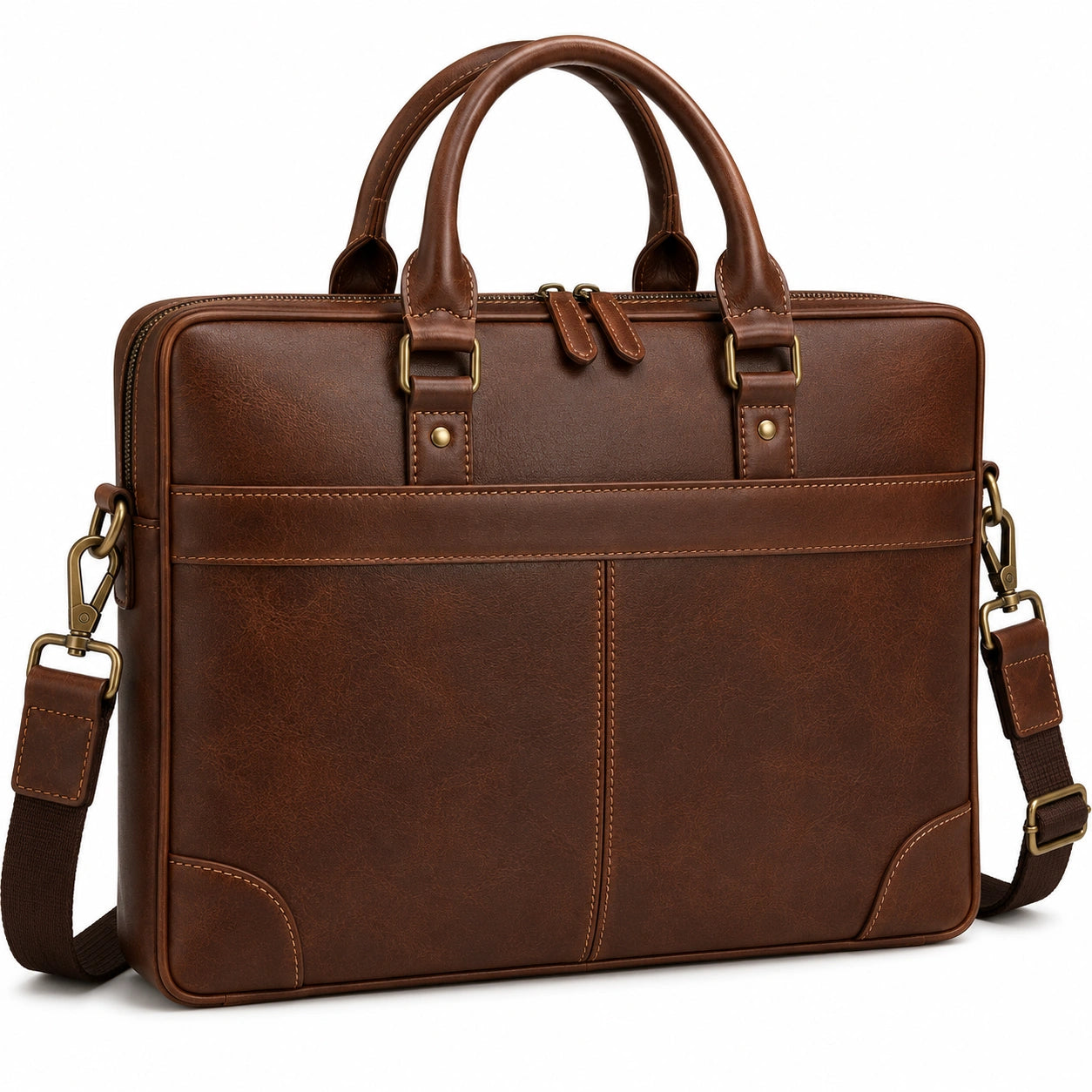 Sacoche pour Ordinateur Portable en Cuir Marron
