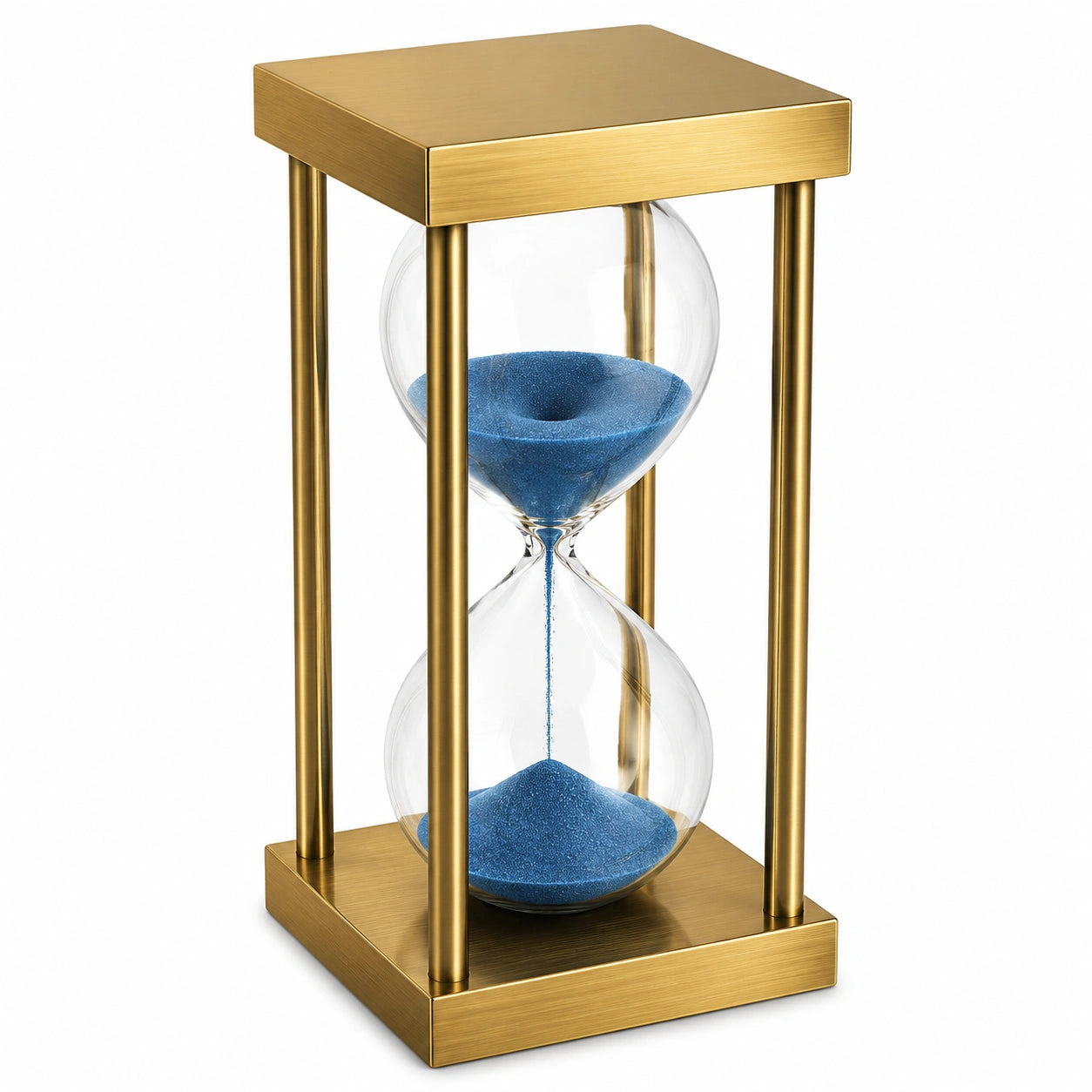 Sablier Décoratif Doré Sable Bleu 60 Minutes