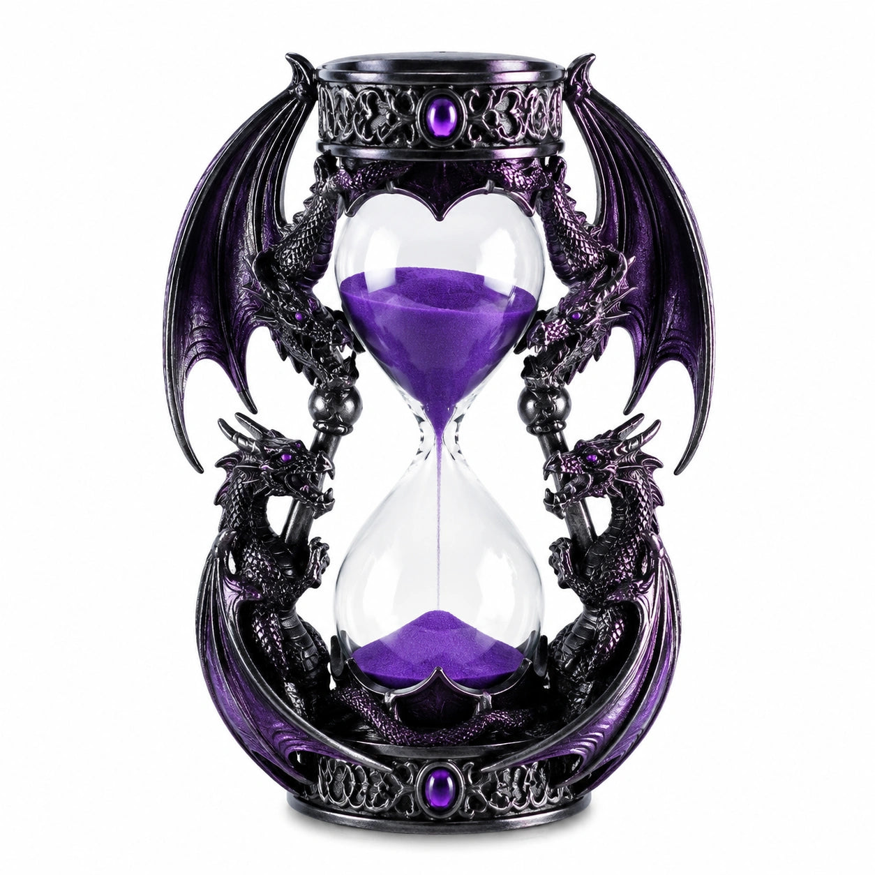 Sablier Décoratif avec Dragons et Sable Violet