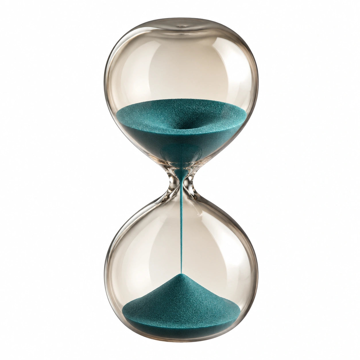 Sablier en Verre Transparent avec Sable Bleu