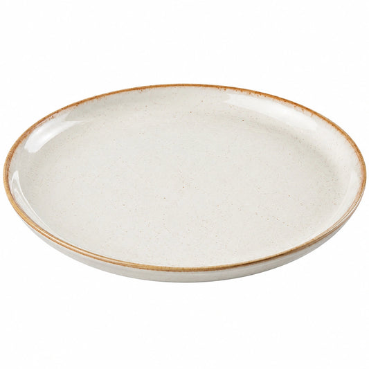 Assiette Ronde Élégante 28 cm Blanc Cassé