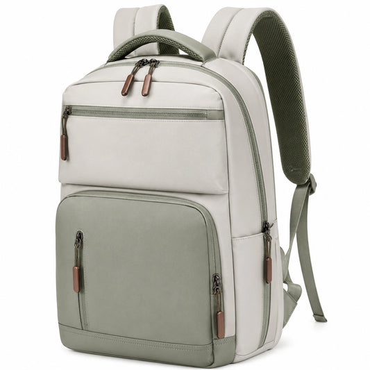 Sac à dos imperméable multi-poches gris et vert