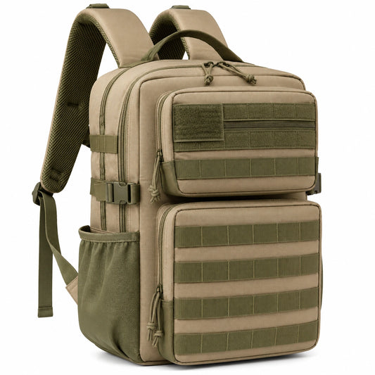 Sac à dos tactique militaire camel et vert