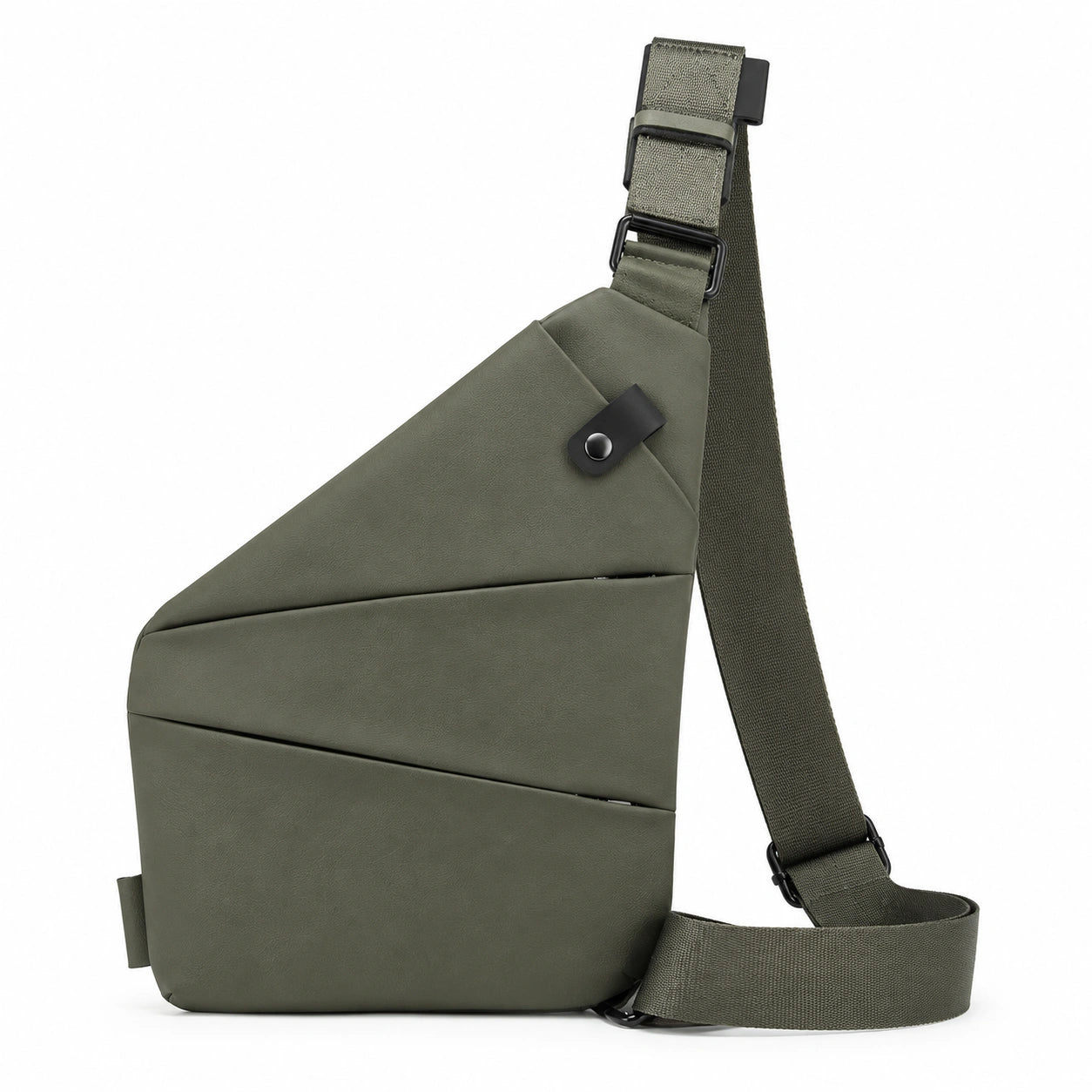 Sac à bandoulière asymétrique imperméable vert kaki