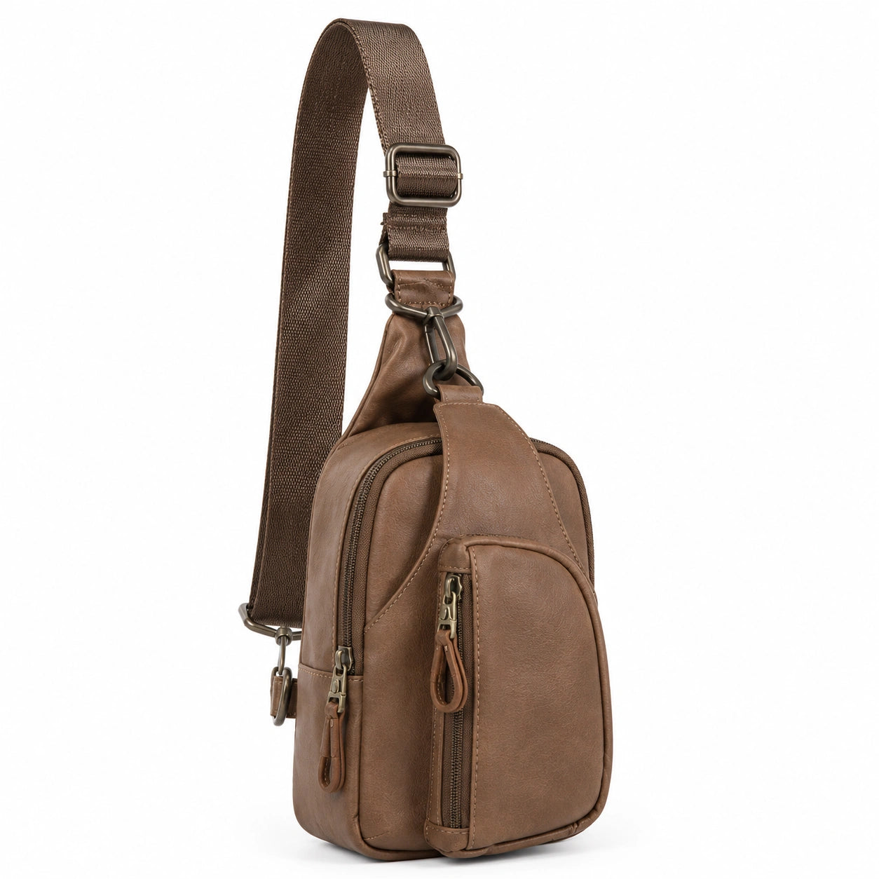 Sac à bandoulière marron pour homme avec sangle ajustable
