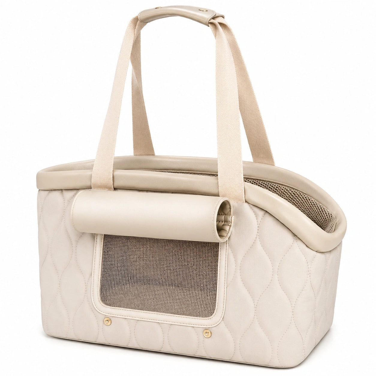 Sac de Transport Élegant Beige pour Animaux de Compagnie