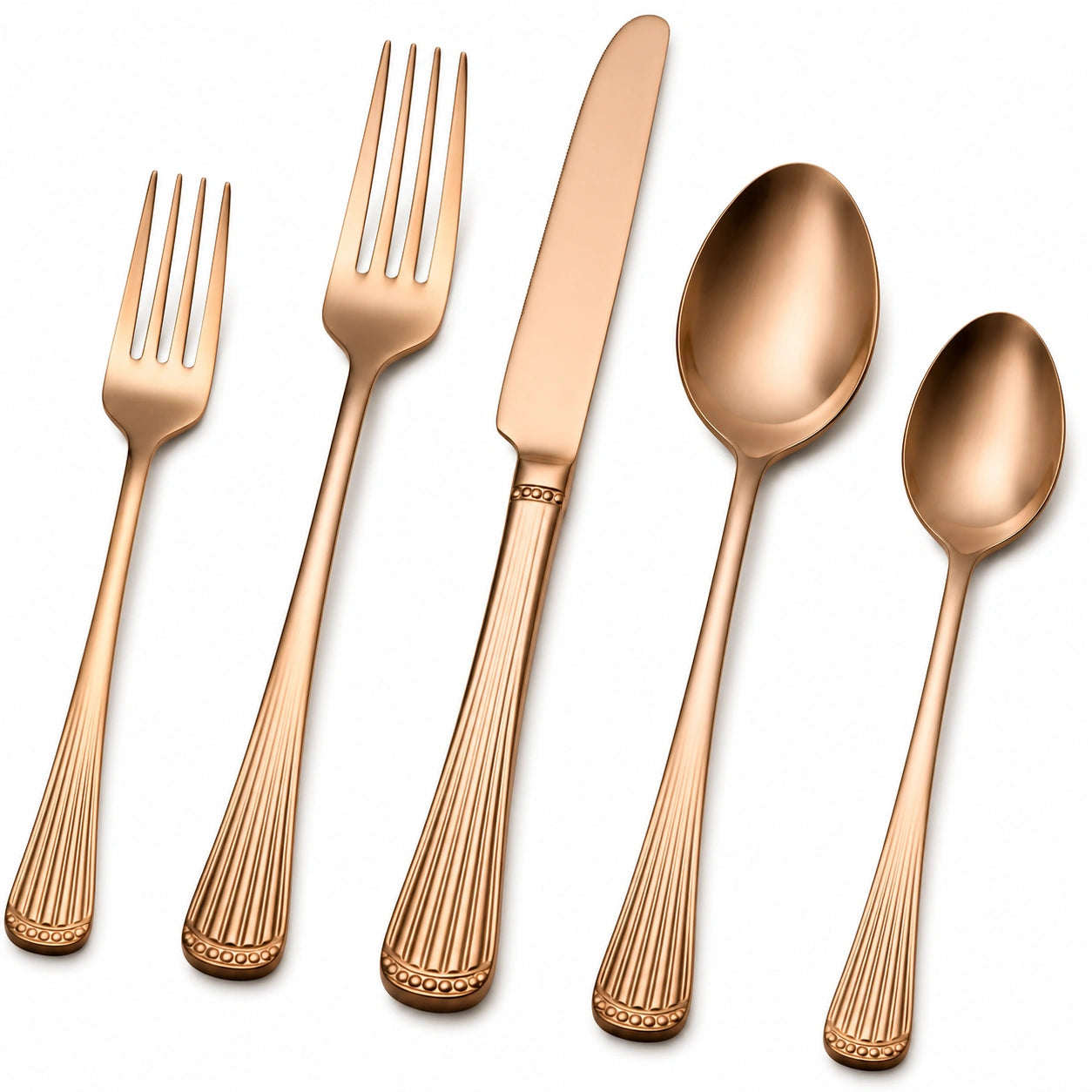 Set de Couverts 5 Pièces en Cuivre Écologique