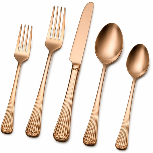 Set de Couverts 5 Pièces en Cuivre Écologique