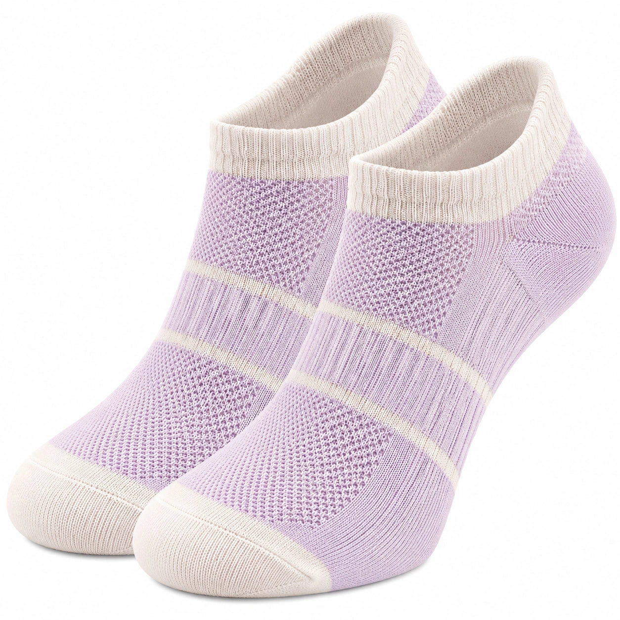 Chaussettes courtes respirantes pour le sport - Lavande/Blanc