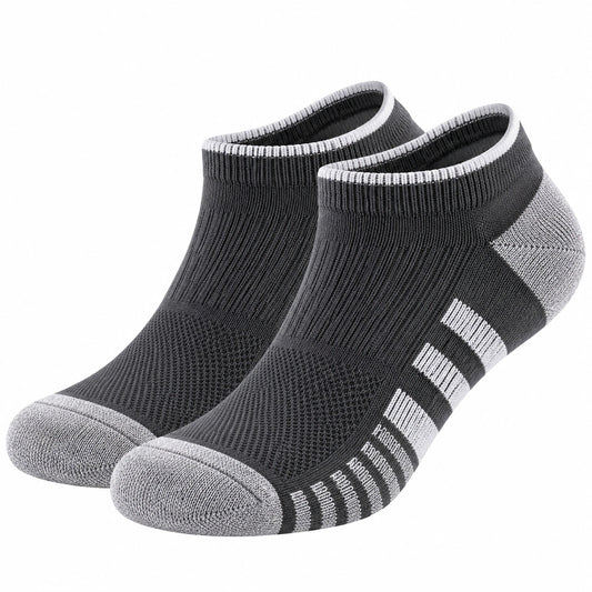 Chaussettes basses respirantes pour adultes noir et gris