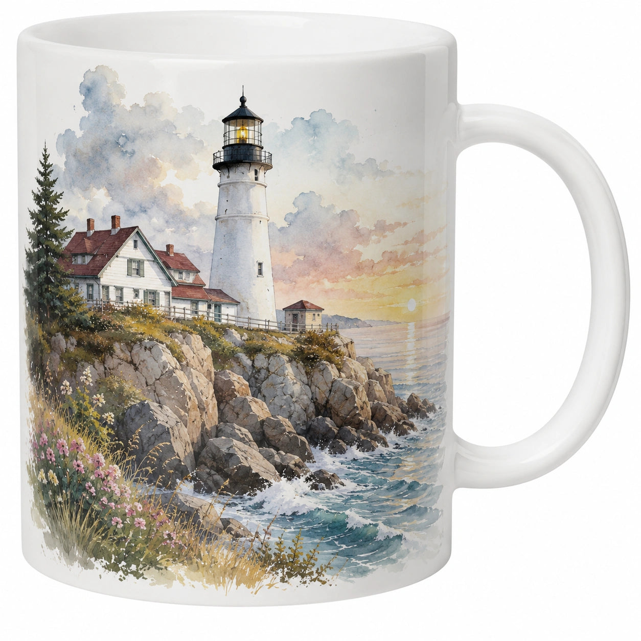 Tasse en céramique motif phare 350ml