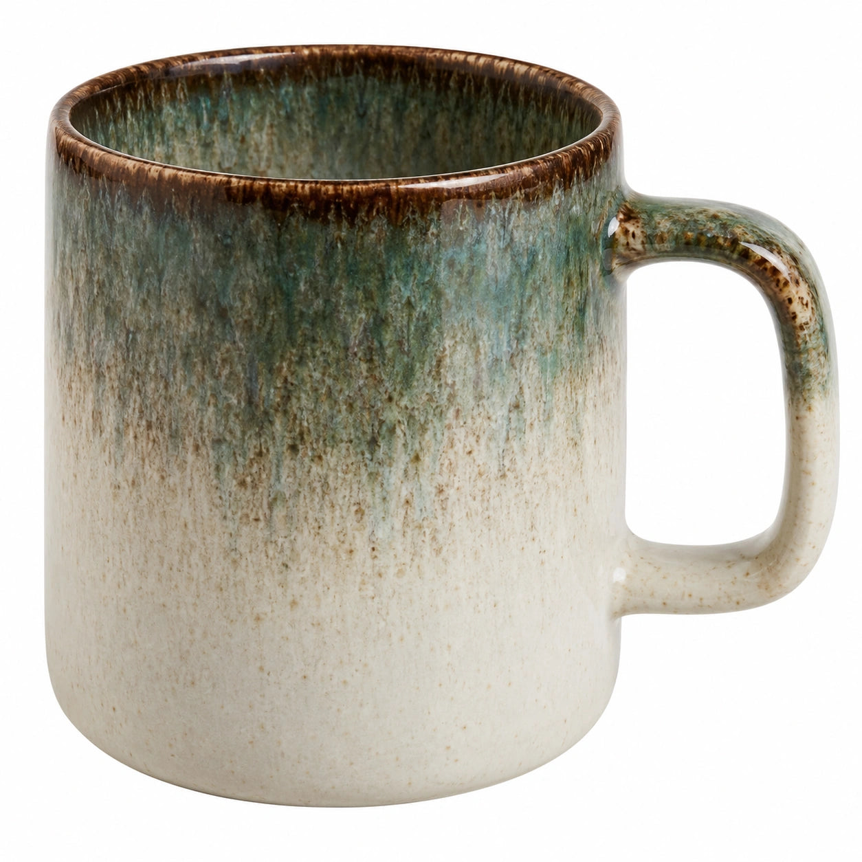 Tasse en céramique dégradé brun, vert et beige, 350 ml