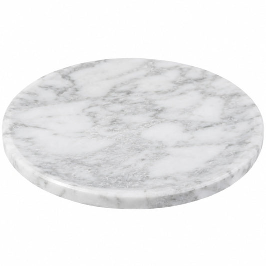 Plateau à fromage rond en marbre blanc de 30 cm