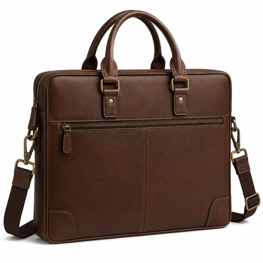 Sacoche élégante marron pour ordinateur portable avec bandoulière