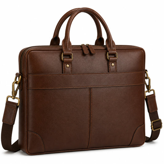 Sacoche élégante marron pour ordinateur portable 39x7x29
