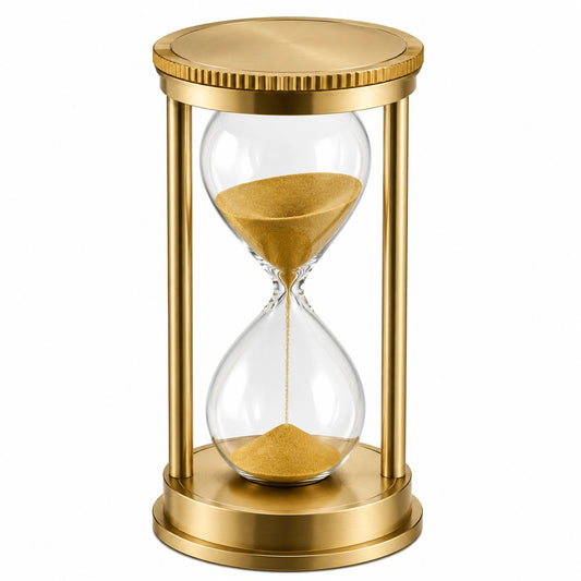 Sablier décoratif doré 60 minutes, 30 cm